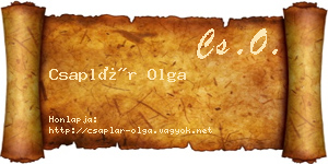 Csaplár Olga névjegykártya