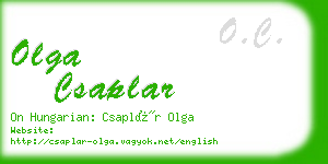 olga csaplar business card